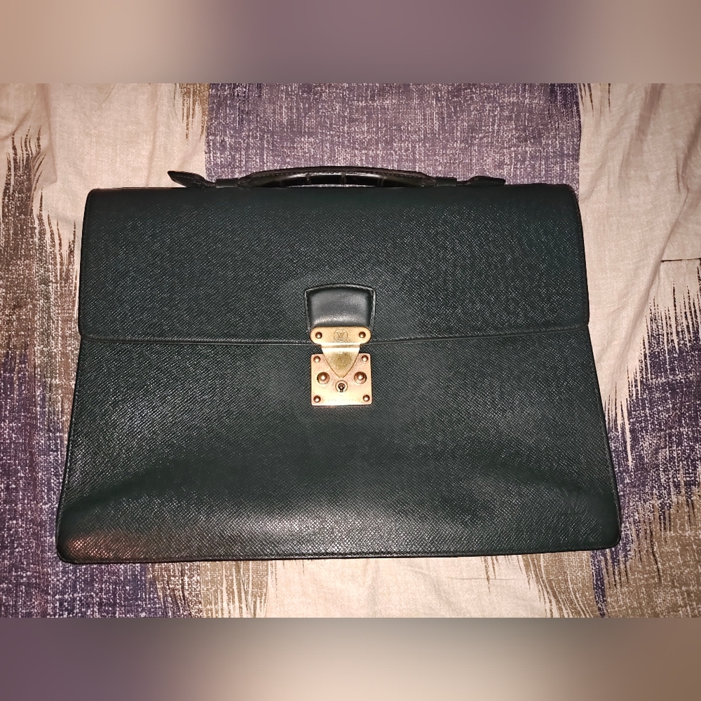 Elegant Black Leather Briefcase
